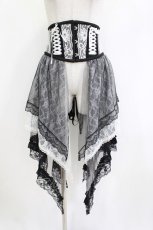 画像1: MR corset / レースサイドテールコルセット  黒×白 H-26-05-12-1010-GO-ZA-KB-ZH (1)