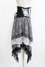画像2: MR corset / レースサイドテールコルセット  黒×白 H-26-05-12-1010-GO-ZA-KB-ZH (2)