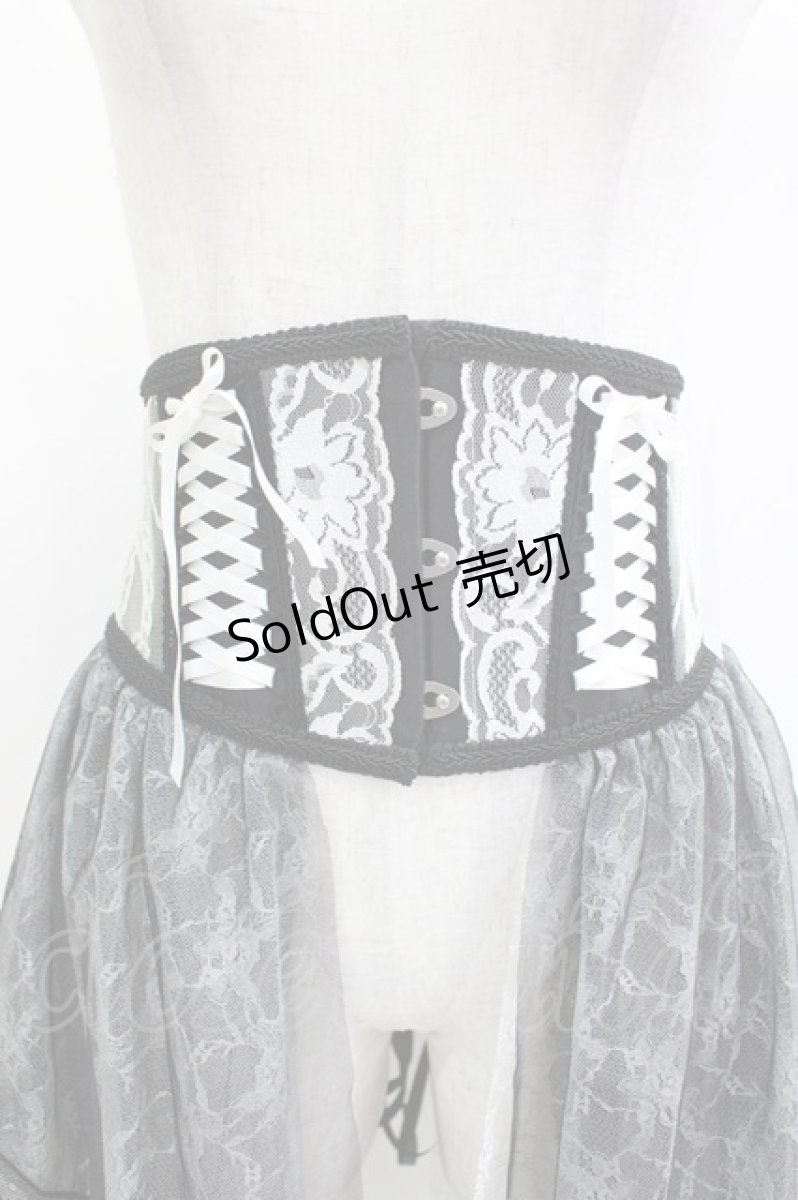 画像4: MR corset / レースサイドテールコルセット  黒×白 H-26-05-12-1010-GO-ZA-KB-ZH (4)