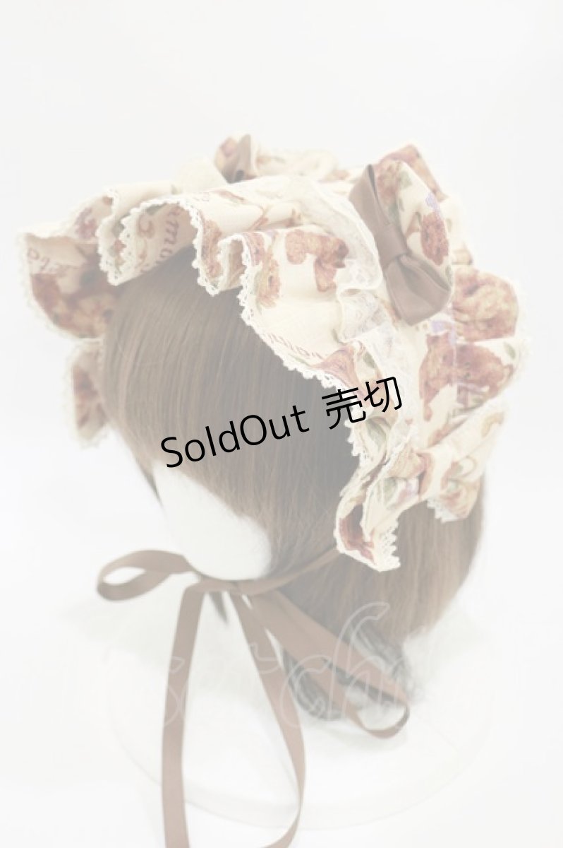 画像1: metamorphose / ゴブラン風くまちゃんブリムつきヘッドドレス  生成り H-26-05-12-003-ME-AC-NS-ZH (1)