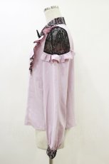 画像3: Ank Rouge / レースフリルブラウス M ピンク/ブラック H-26-05-12-042-CA-BL-NS-ZH (3)