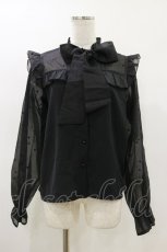 画像1: Rojita / ハート刺繍リボンブラウス Free ブラック H-26-05-12-044-LO-BL-NS-ZH (1)