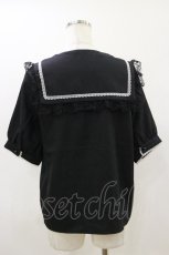 画像2: MA*RS / BIG襟クロス刺繍ブラウス Free ブラック H-26-05-12-045-EL-BL-NS-ZH (2)