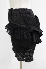 画像2: FRILL / ストライプ切替プリントフリルパンツ  黒 H-26-05-13-029-HN-PA-AK-ZH (2)