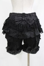 画像3: FRILL / ストライプ切替プリントフリルパンツ  黒 H-26-05-13-029-HN-PA-AK-ZH (3)