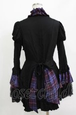 画像3: MARBLE / チェックフリル姫袖ブラウス  黒×紫 H-26-05-13-043-GO-BL-AK-ZH (3)