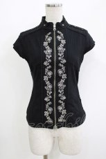 画像1: Ozz oneste / ラメ刺繍ZIPトップス  ブラック H-26-05-13-045-OO-TO-KB-ZH (1)