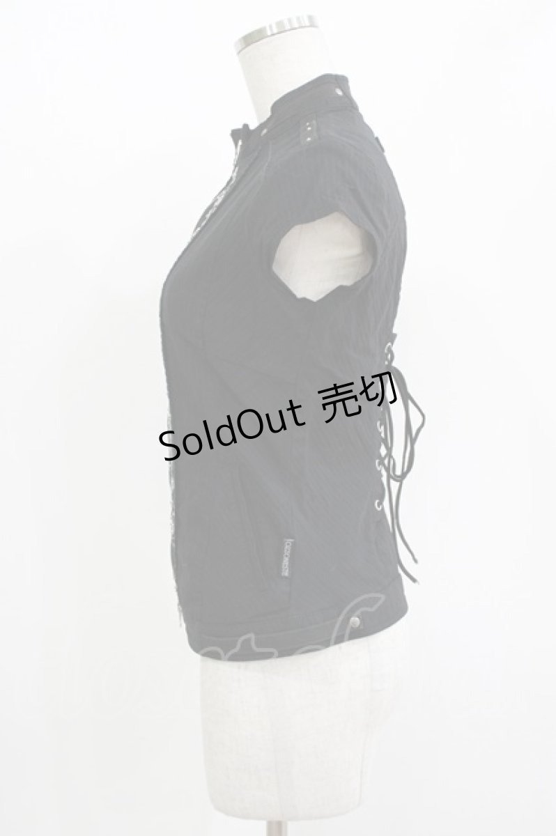 画像2: Ozz oneste / ラメ刺繍ZIPトップス  ブラック H-26-05-13-045-OO-TO-KB-ZH (2)