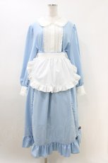 画像1: Cherirulu Chocola / ブラウス+MYフリルスカート+エプロン 4L サックス H-26-05-13-1024-GO-OP-NS-ZH (1)