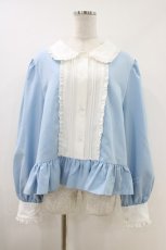 画像4: Cherirulu Chocola / ブラウス+MYフリルスカート+エプロン 4L サックス H-26-05-13-1024-GO-OP-NS-ZH (4)
