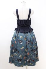 画像2: axes femme POETIQUE / カルテットビスチェワンピース M ネイビー/グリーン H-26-05-13-1032-AX-OP-NS-ZH (2)