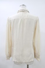 画像2: axes femme / ハートリボン刺繍ブラウス M 生成り/ブラウン H-26-05-13-1051-AX-BL-NS-ZH (2)