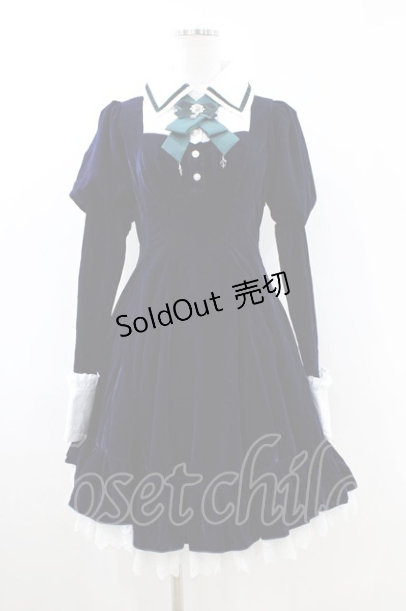 画像1: Hoshibako Works / 東方Project ×HoshibakoWorks 十六夜咲夜 リボンタイ付きワンピース S ネイビー H-26-05-13-1018-LO-OP-NS-ZH (1)