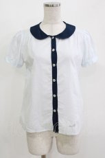 画像1: MILK / グッドガールブラウス  サックス×ネイビー H-26-05-13-060-ML-BL-KB-ZH (1)