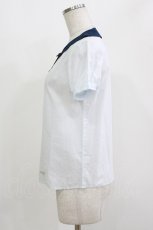 画像2: MILK / グッドガールブラウス  サックス×ネイビー H-26-05-13-060-ML-BL-KB-ZH (2)