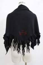 画像1: Ozz oneste / 刺繍ストール  黒 H-26-05-13-070-OO-ZA-KB-ZH (1)