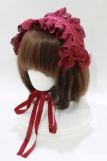 画像1: ATELIER PIERROT / Gothic Lattices Headdress  ボルドー H-26-05-13-076-EL-AC-AK-ZH (1)