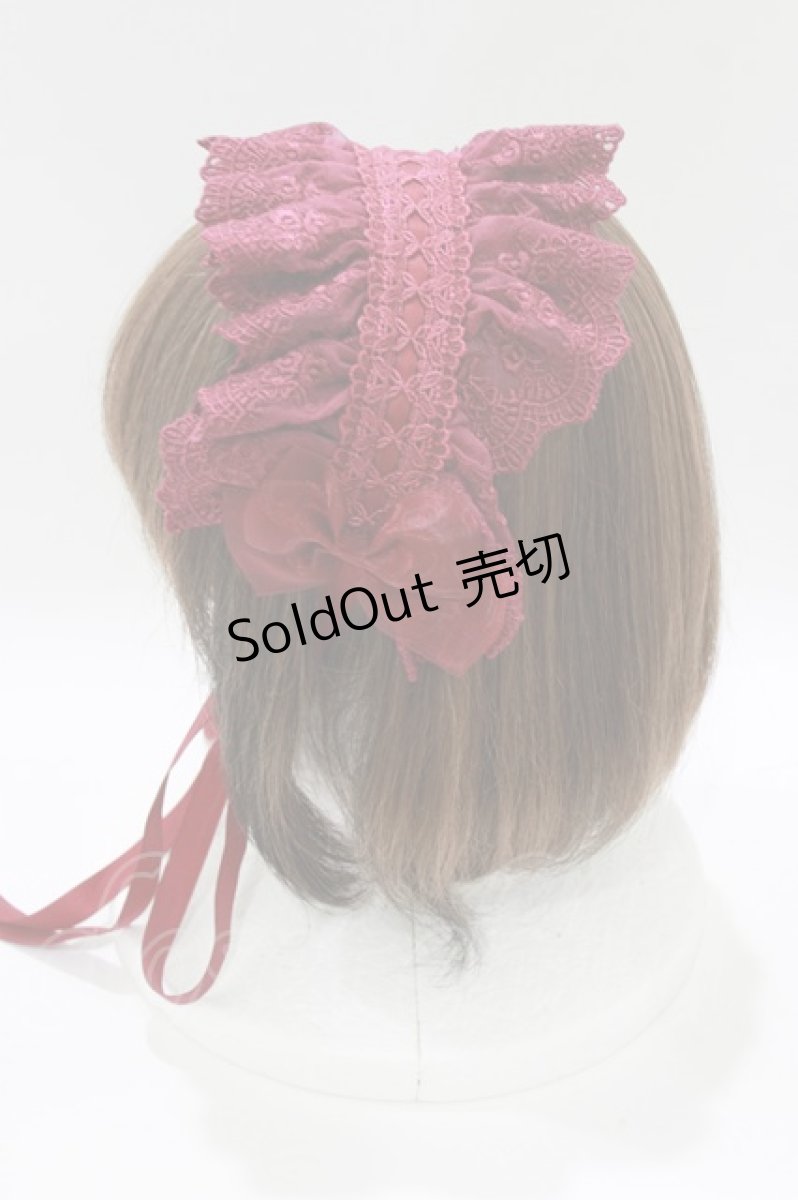 画像2: ATELIER PIERROT / Gothic Lattices Headdress  ボルドー H-26-05-13-076-EL-AC-AK-ZH (2)