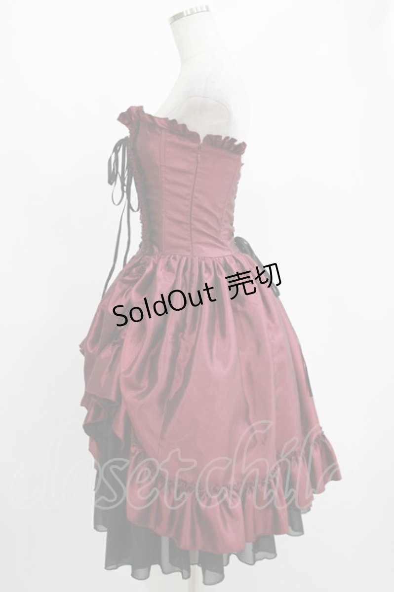 画像2: ATELIER PIERROT / Bustle Corset Dress  ボルドー H-26-05-13-009-EL-OP-AK-ZH (2)