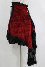 画像2: FRILL / ベロアフィッシュテールコルセットスカート  赤×黒 H-26-05-13-012-HN-SK-AK-ZH (2)