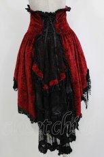 画像3: FRILL / ベロアフィッシュテールコルセットスカート  赤×黒 H-26-05-13-012-HN-SK-AK-ZH (3)