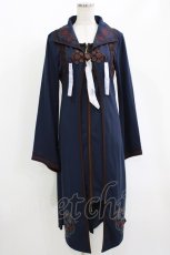 画像1: Ozz oneste / 鶴刺繍レイヤードカーデ  青 H-26-05-13-025-OO-TO-KB-ZH (1)