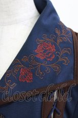 画像4: Ozz oneste / 鶴刺繍レイヤードカーデ  青 H-26-05-13-025-OO-TO-KB-ZH (4)