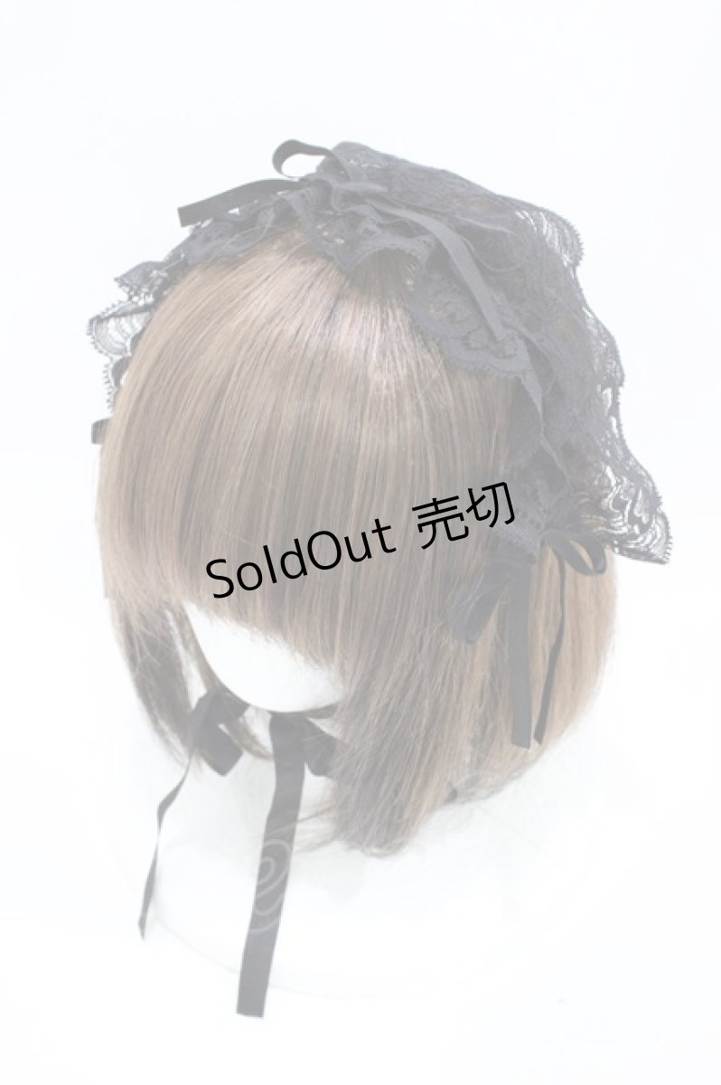 画像1: MARBLE / レースヘッドドレス  ブラック×ブラック H-26-05-14-1004-GO-AC-KB-ZH (1)