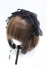 画像1: MARBLE / レースヘッドドレス  ブラック×ブラック H-26-05-14-1004-GO-AC-KB-ZH (1)