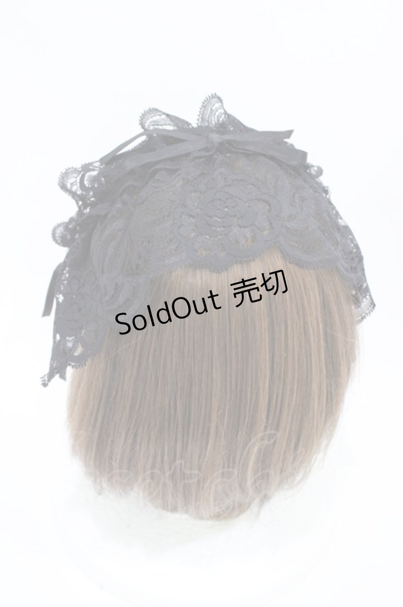 画像2: MARBLE / レースヘッドドレス  ブラック×ブラック H-26-05-14-1004-GO-AC-KB-ZH (2)
