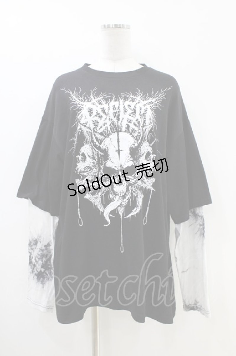 画像1: REFLEM / レイヤードボーダーL/S Tee  ブラック×ホワイト H-26-05-14-1044-PU-TO-KB-ZH (1)