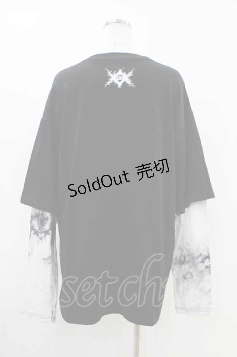 画像2: REFLEM / レイヤードボーダーL/S Tee  ブラック×ホワイト H-26-05-14-1044-PU-TO-KB-ZH (2)