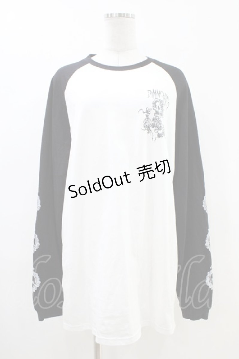 画像1: DimMoire / Baby SkullロゴロンT  ホワイト×ブラック H-26-05-14-1048-0-TO-KB-ZH (1)