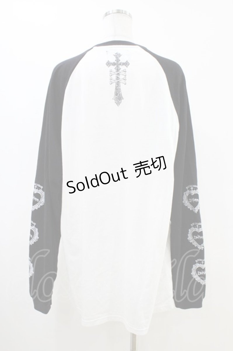 画像2: DimMoire / Baby SkullロゴロンT  ホワイト×ブラック H-26-05-14-1048-0-TO-KB-ZH (2)