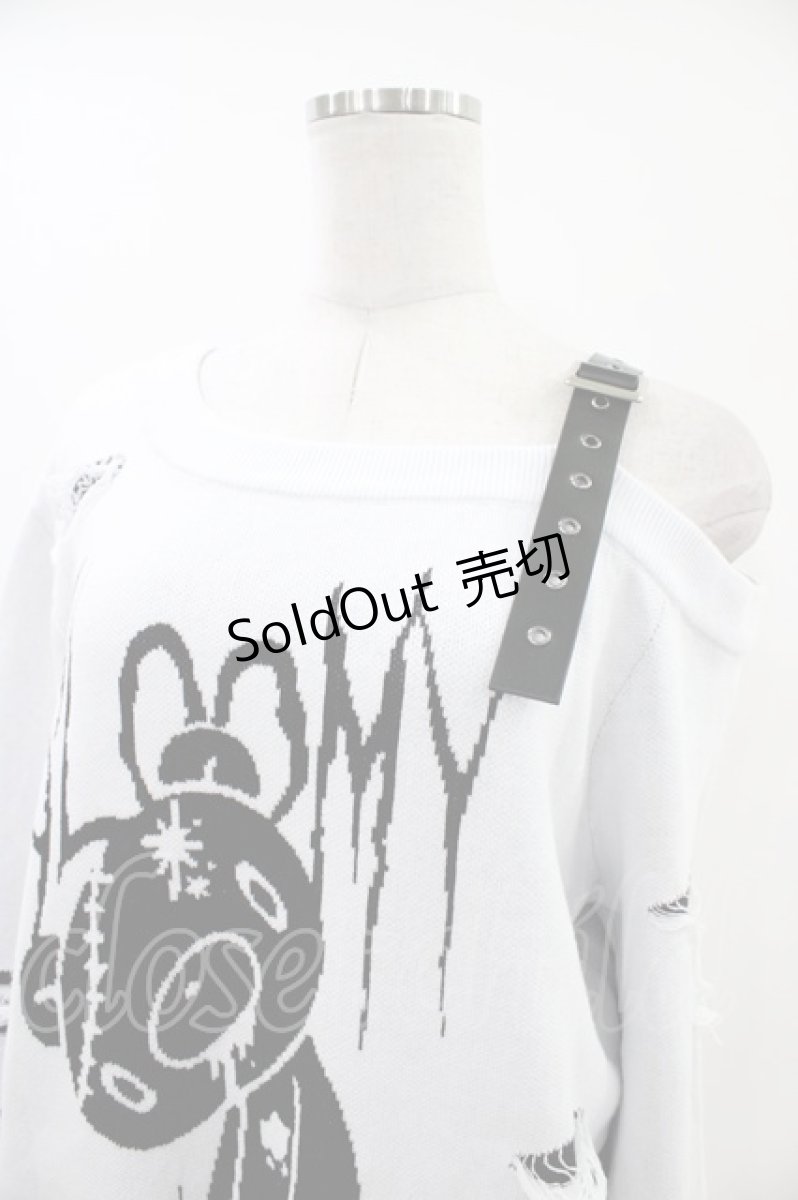 画像4: DimMoire / GLOOMY×DimMoireグル〜ミ〜いたずらニット XL ホワイト H-26-05-14-1051-0-TO-KB-ZH (4)