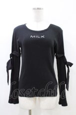 画像1: MILK / RibbonリブTops  ブラック H-26-05-14-1062-ML-TO-KB-ZH (1)