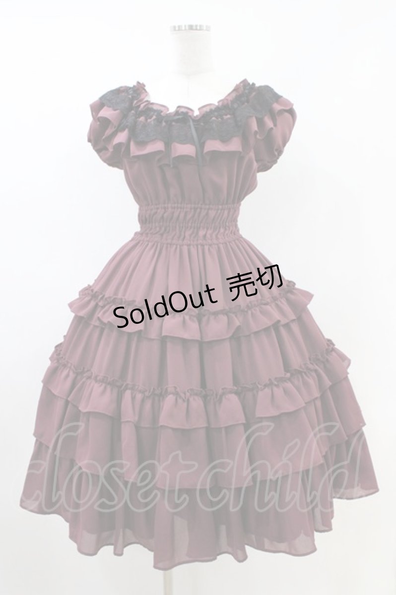 画像1: Millefleurs / ジョーゼットワンピース  ボルドー H-26-05-14-1015-EL-OP-KB-ZH (1)