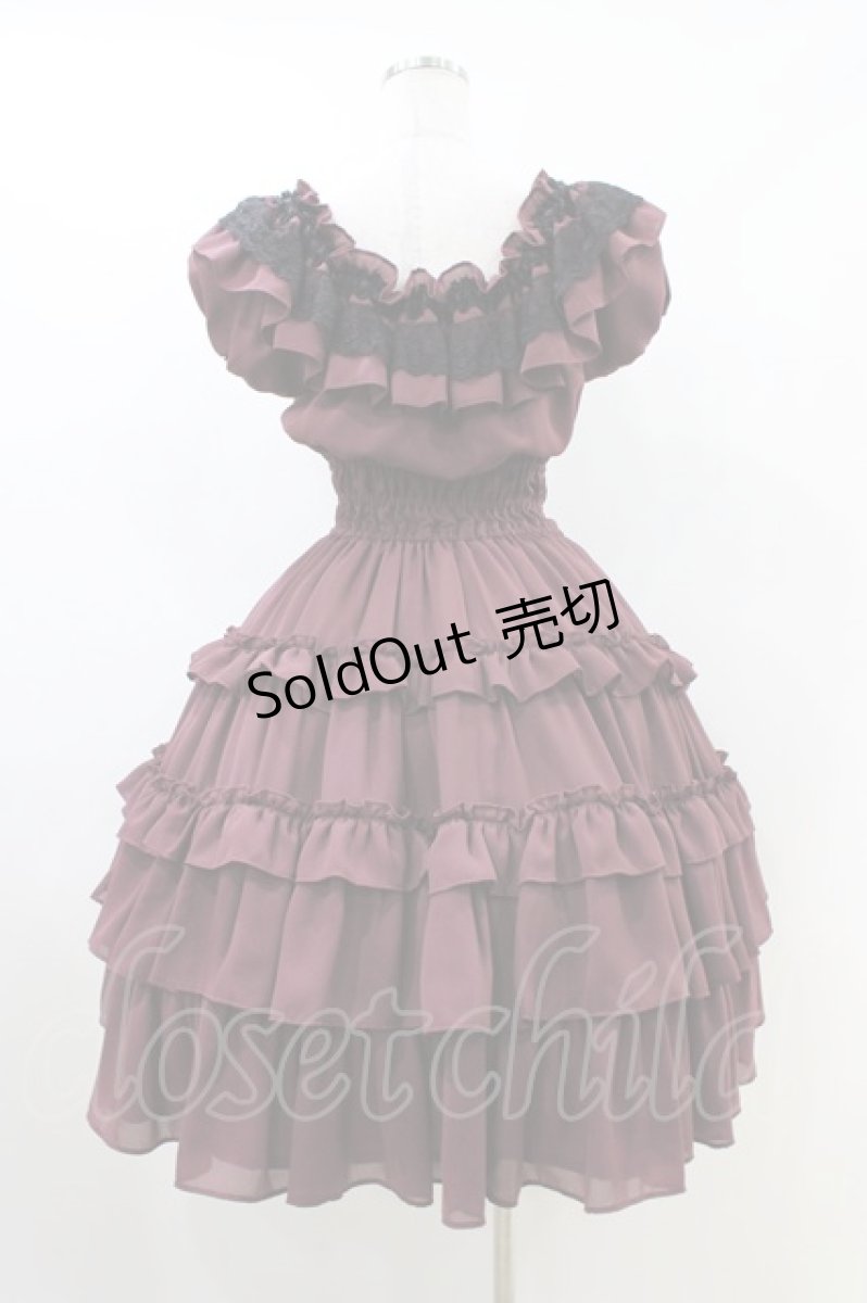 画像2: Millefleurs / ジョーゼットワンピース  ボルドー H-26-05-14-1015-EL-OP-KB-ZH (2)