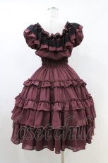 画像2: Millefleurs / ジョーゼットワンピース  ボルドー H-26-05-14-1015-EL-OP-KB-ZH (2)