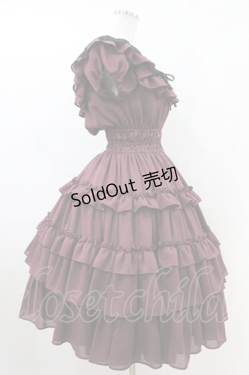 画像3: Millefleurs / ジョーゼットワンピース  ボルドー H-26-05-14-1015-EL-OP-KB-ZH (3)