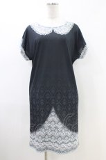 画像1: abilletage / トロンプルイユTシャツワンピース（レースセーラー）  ブラック H-26-05-14-1024-GO-OP-KB-ZH (1)