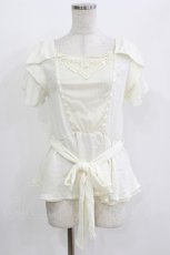 画像1: axes femme / 胸ハートレースシフォントップス M 生成り H-26-05-15-044-AX-TO-NS-ZH (1)