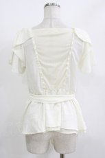 画像2: axes femme / 胸ハートレースシフォントップス M 生成り H-26-05-15-044-AX-TO-NS-ZH (2)