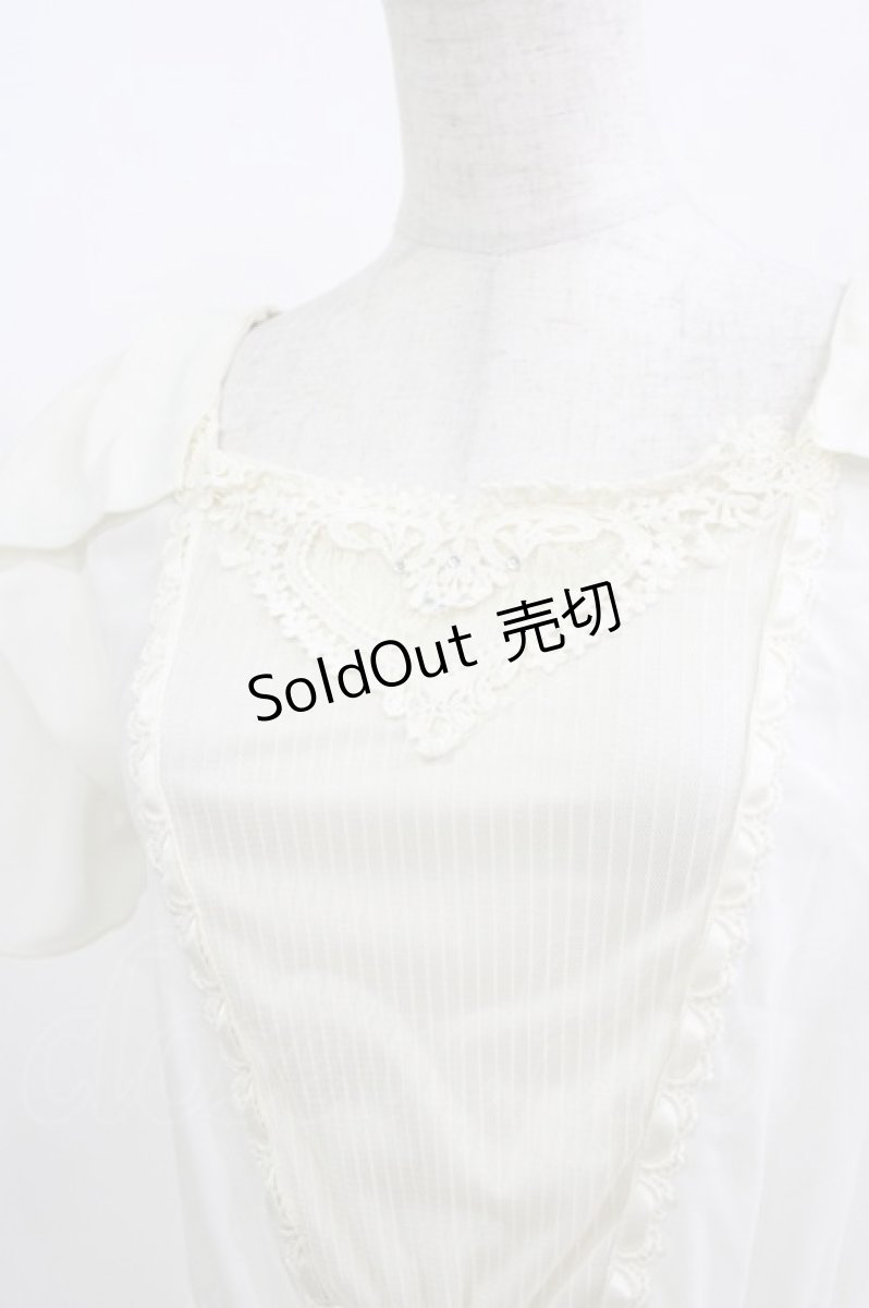 画像3: axes femme / 胸ハートレースシフォントップス M 生成り H-26-05-15-044-AX-TO-NS-ZH (3)