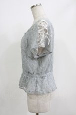 画像2: axes femme / Vネック総レースプルオーバー M グレー H-26-05-15-045-AX-TO-NS-ZH (2)
