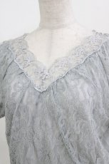画像4: axes femme / Vネック総レースプルオーバー M グレー H-26-05-15-045-AX-TO-NS-ZH (4)