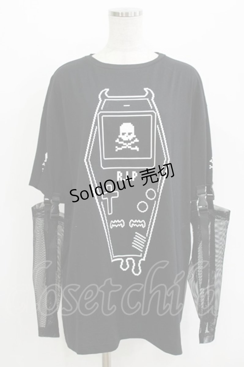 画像1: LISTEN FLAVOR / ゲーミング棺桶 袖メッシュトップス Free ブラック H-26-05-15-048-PU-TS-NS-ZH (1)