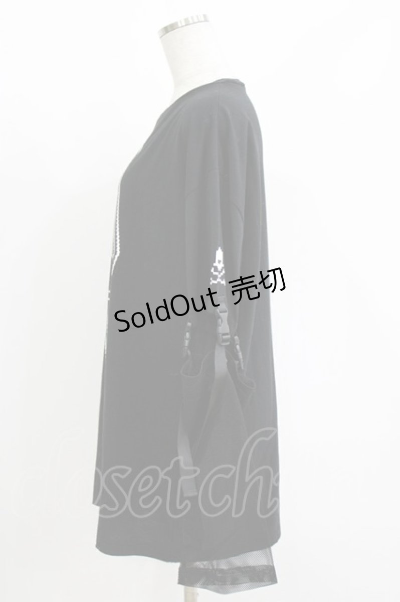 画像2: LISTEN FLAVOR / ゲーミング棺桶 袖メッシュトップス Free ブラック H-26-05-15-048-PU-TS-NS-ZH (2)