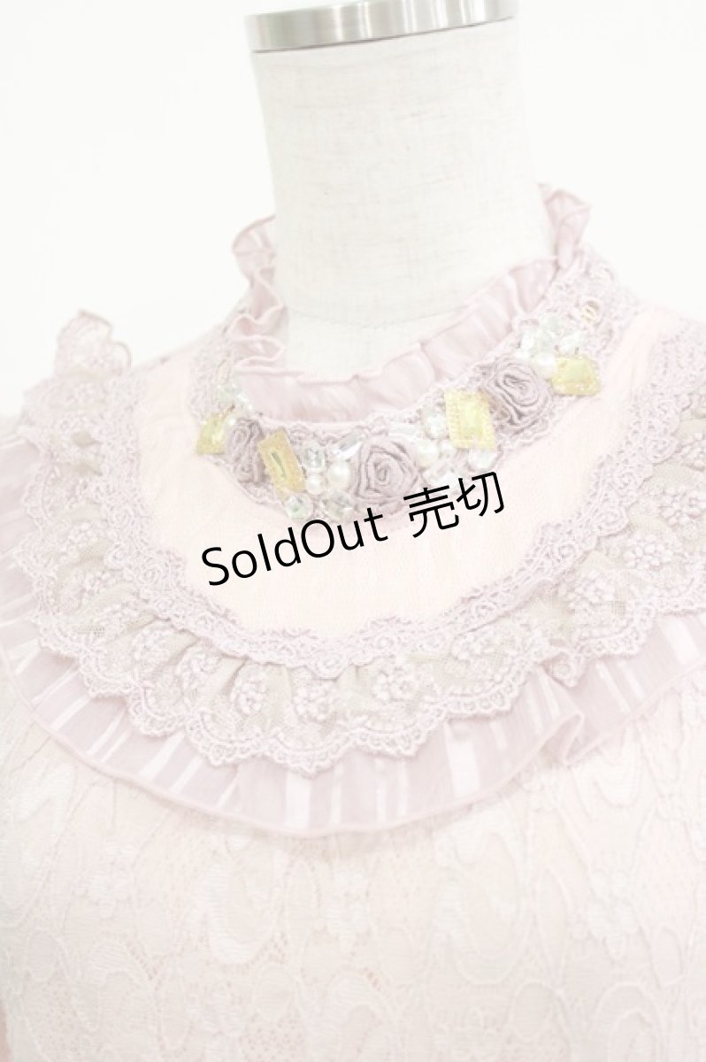 画像3: axes femme / 胸元付属使いレースプルオーバー M ピンク H-26-05-15-049-AX-TO-NS-ZH (3)