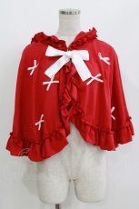 画像1: majoretty / まゆろん/リボンポンチョ 3L レッド H-26-05-15-055-LO-TO-NS-ZH (1)